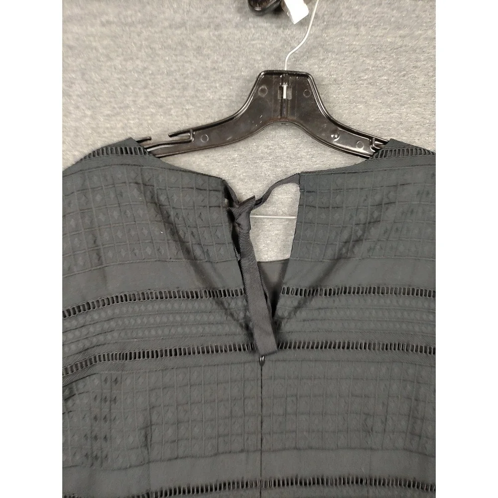 J Crew Womens Dress 12 Black Mini Ruffle Sleeve Eyelet Tea Dress‎ Casual Preppy
